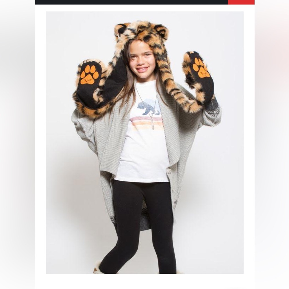 SpiritHoods Unisex youth tiger print limited edition